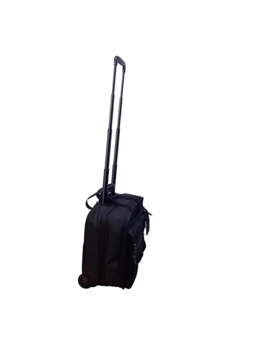 Tumi Men’s Black Ballistic Nylon Rolling Expandable Carry-On Travel Luggage
